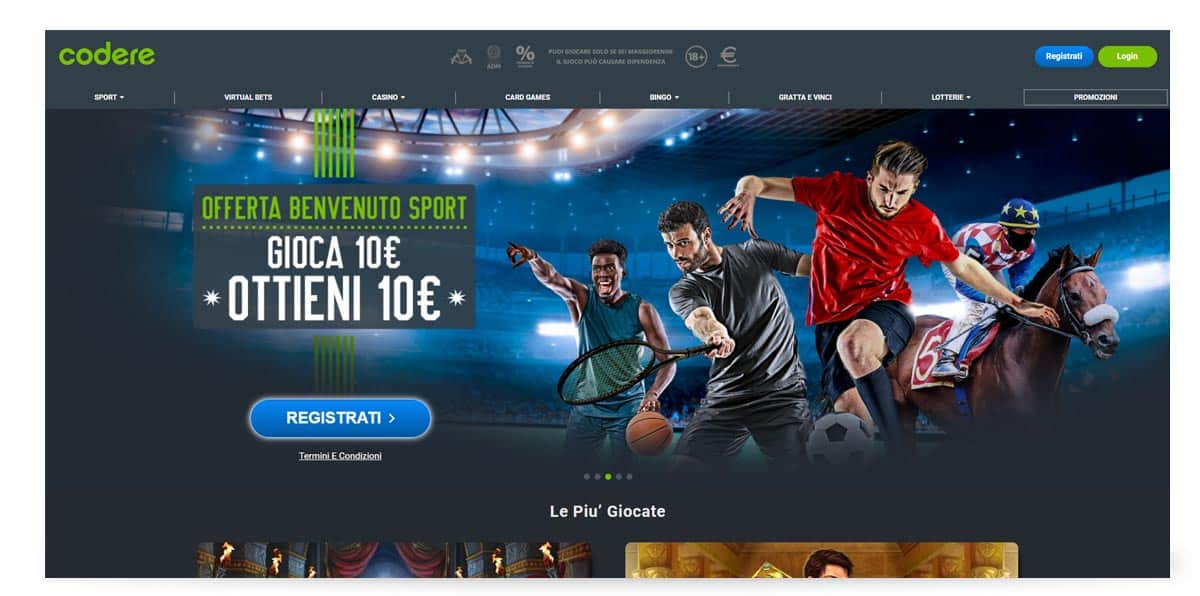 Codere home page