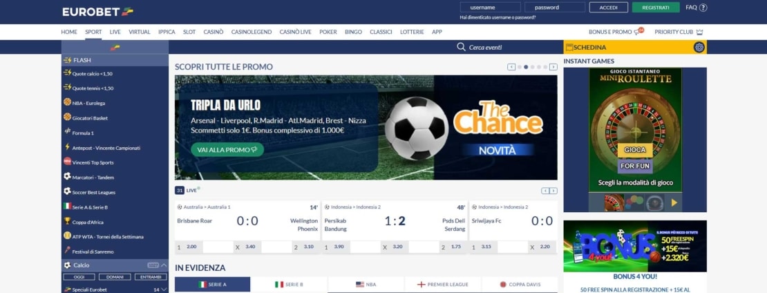 siti scommesse eurobet website