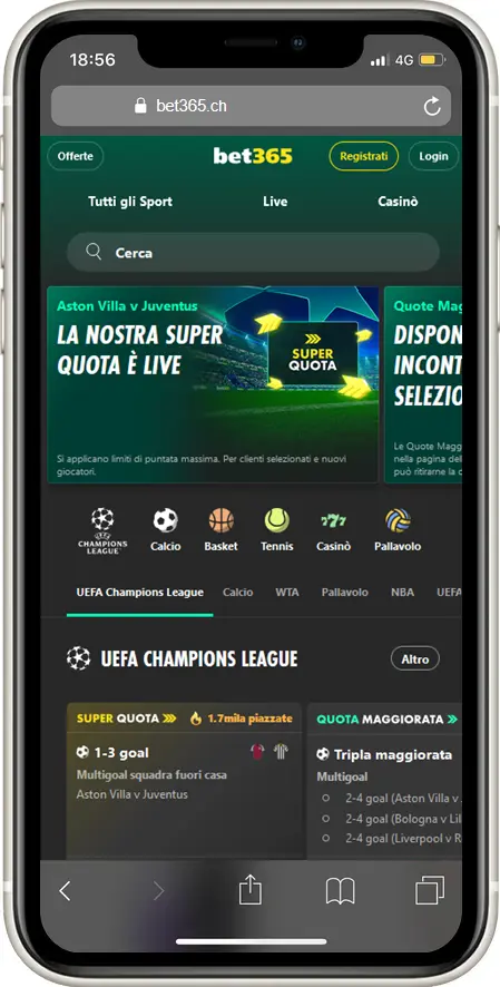 bet365 svizzera mobile app