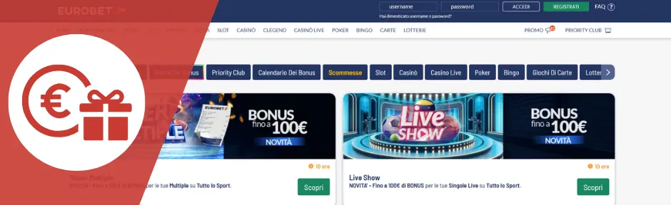 eurobet bonus per clienti registrati