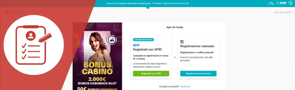 starcasino registrazione