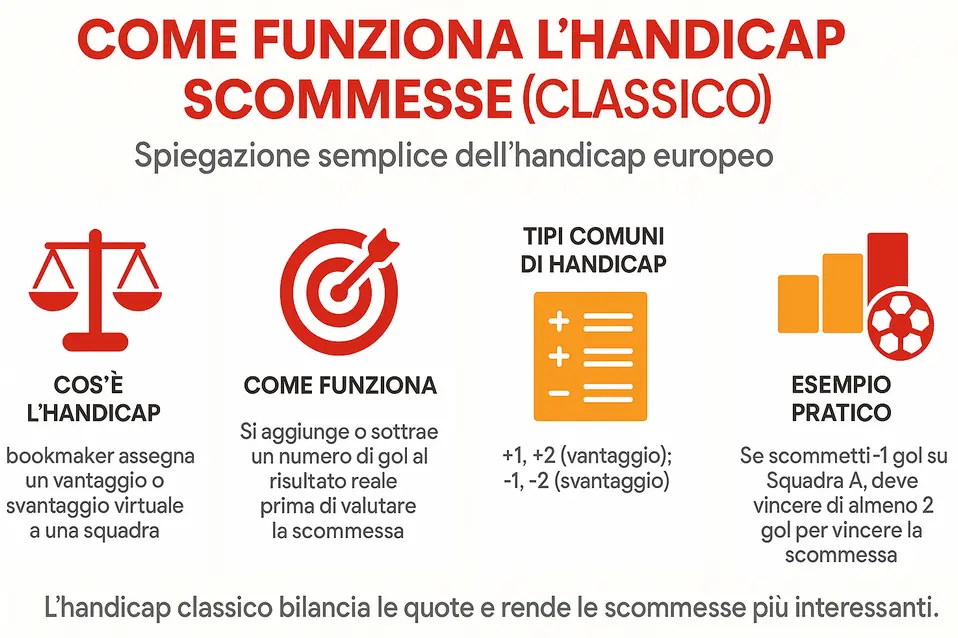 come funziona handicap scommesse