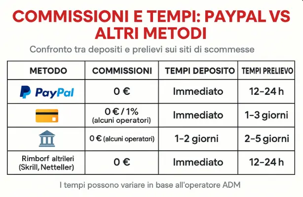 commissioni tempi paypal vs altri metodi