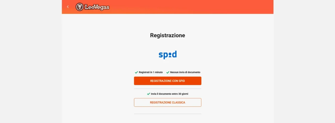 leovegas è un operatore di scommesse con spid