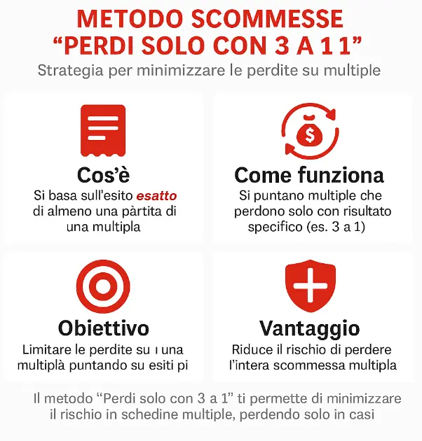 metodo scommesse perdi solo con 3 a 1