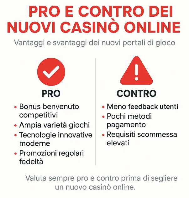 pro e contro nuovi casino online