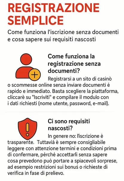 registrazione semplice senza documenti