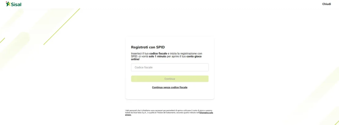 sisal è un operatore di scommesse con spid