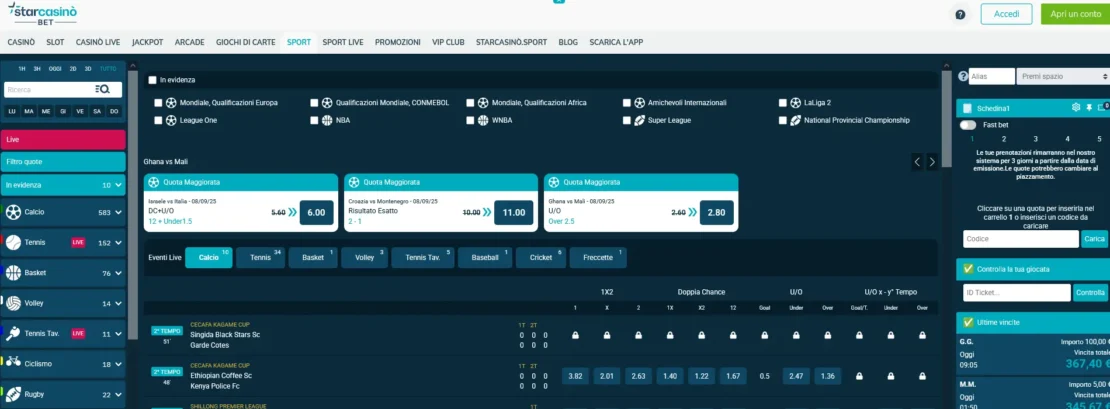 starcasino nuovo fornitore di scommesse