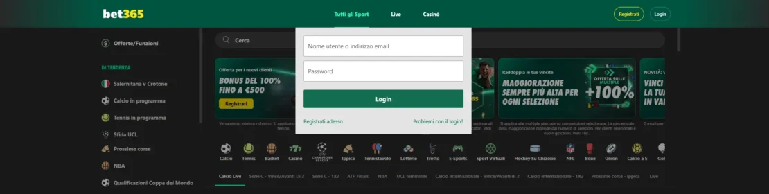 bet365 login - passo due