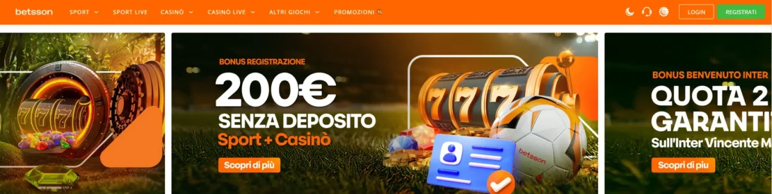 registrazione betsson – passo uno