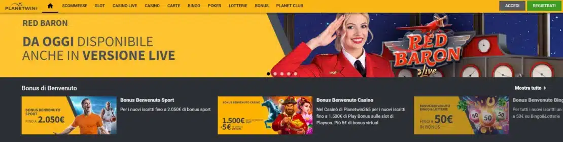 registrazione planetwin365 – passo uno