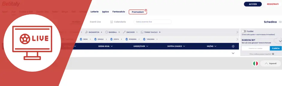 Betitaly live scommesse