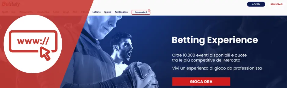 Betitaly layout sito e navigazione