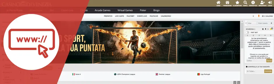 Casino Venezia Online layout sito e navigazione