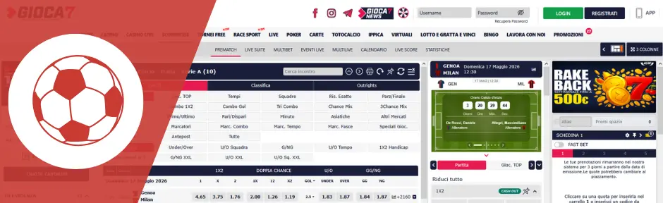 Gioca7 scommesse sportive