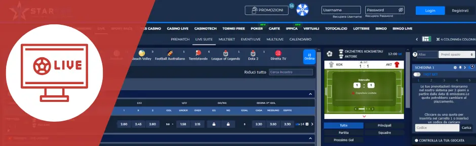 Staryes live scommesse