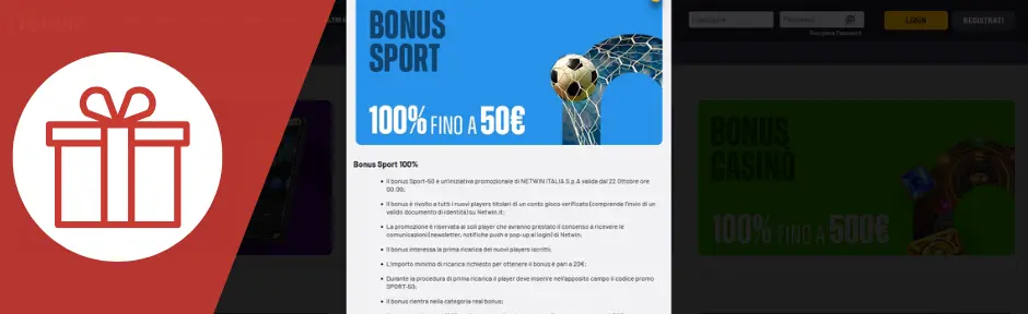 NetWin Bonus di Benvenuto