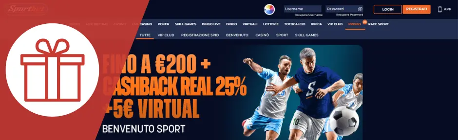 Sportbet Bonus di Benvenuto