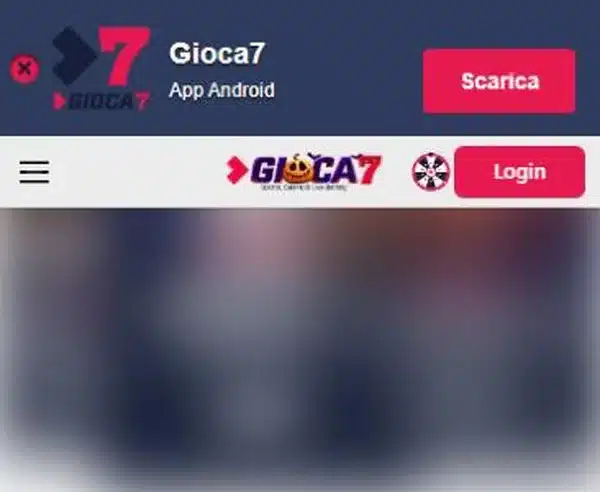 Gioca7 app: il riquadro App Android con il tasto Scarica su gioca7.it