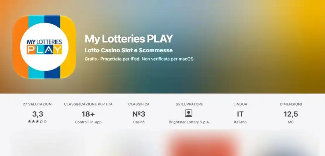MyLotteriesPlay app: la scheda di My Lotteries PLAY nell’App Store italiano