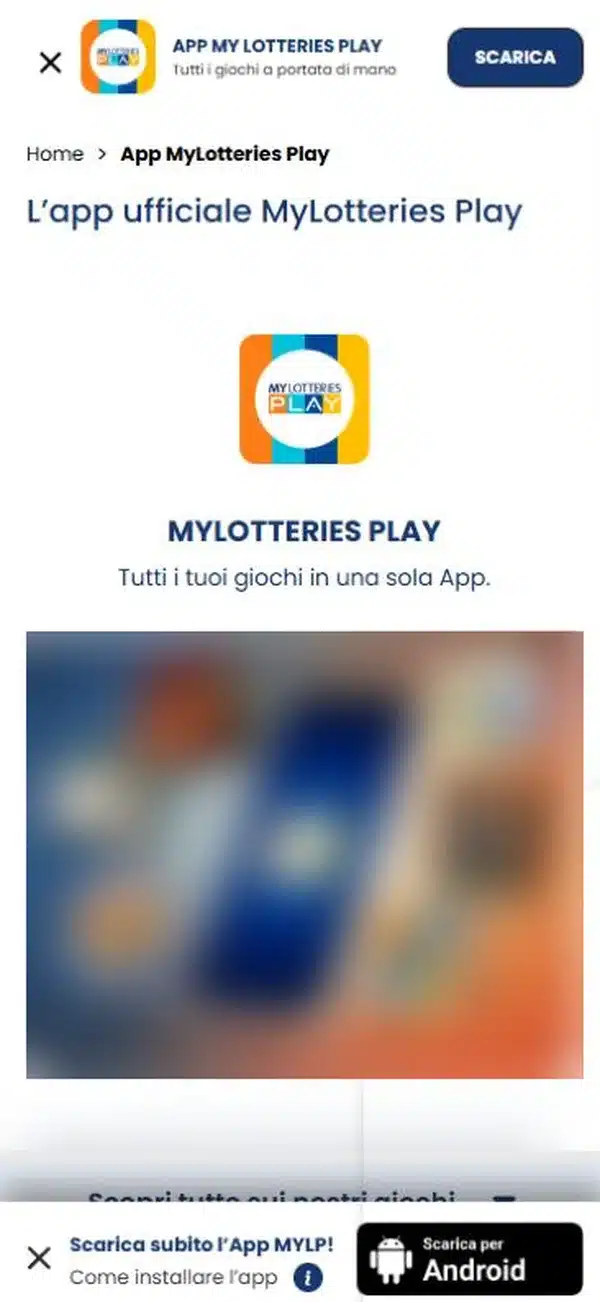 MyLotteriesPlay app: la pagina ufficiale con il download dell’APK per Android