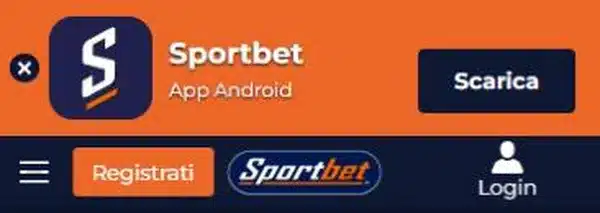 Sportbet app: il banner per scaricare l’APK Android su sportbet.it