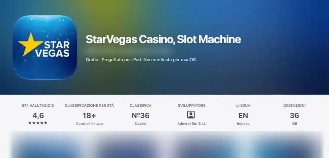 StarVegas app per iPhone: la scheda StarVegas Casino, Slot Machine nell’App Store italiano